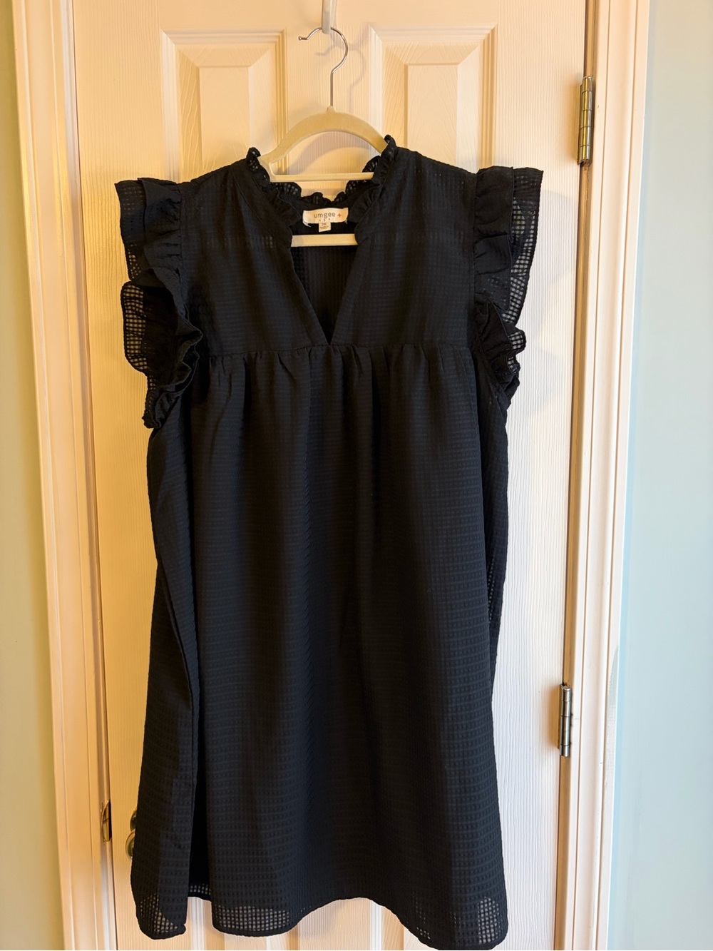 Umgee Black Ruffled Sleeveless Dress